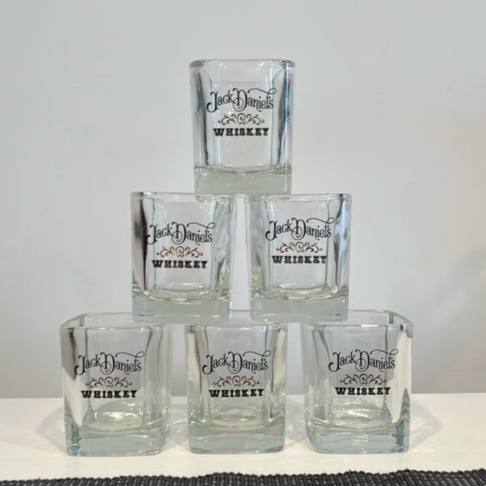 Vintage Jack Daniel's Whiskey Tumbler square set of 6